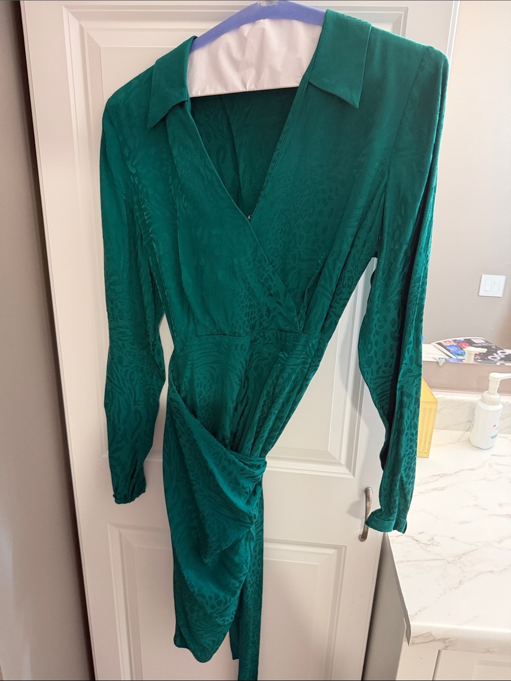 Lilly Pulitzer Teal Green Long-Sleeve Wrap Dress